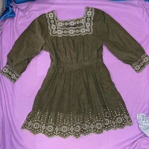 Madewell Women's Green and White Dress